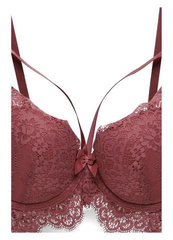 Рожево-коричневий балконет бюстгальтер Hunkemoller з кісточками поліамід, мереживо