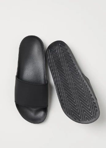 Черные пляжные шлепанцы H&M