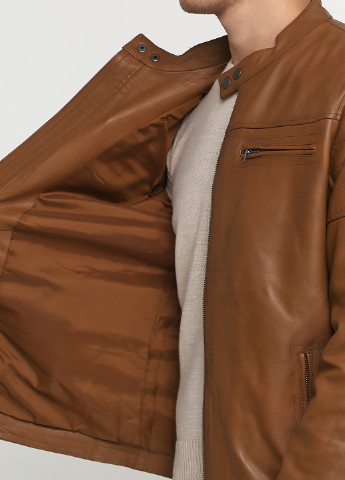 Світло-коричнева демісезонна куртка шкіряна Rifle