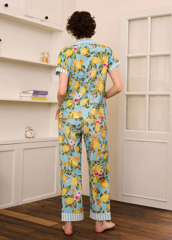 Комбинированная всесезон пижама (рубашка, брюки) рубашка + брюки SHEIN