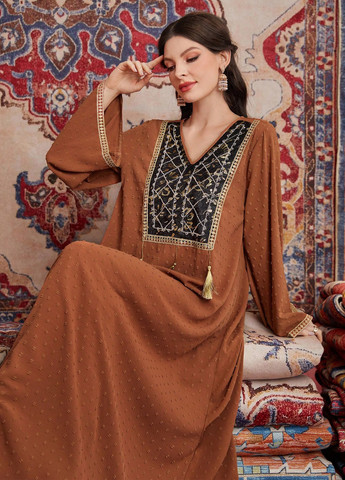 Коричнева кежуал сукня оверсайз SHEIN однотонна