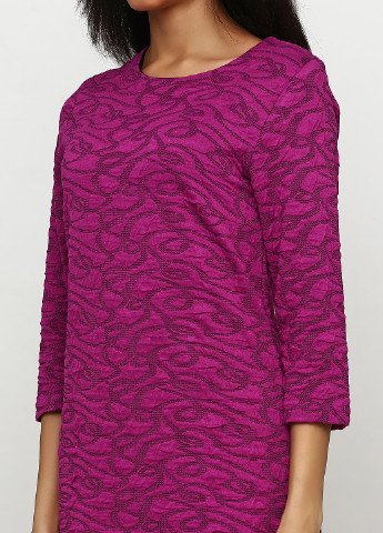 Фуксиновое (цвета Фуксия) кэжуал платье Brandtex Collection однотонное
