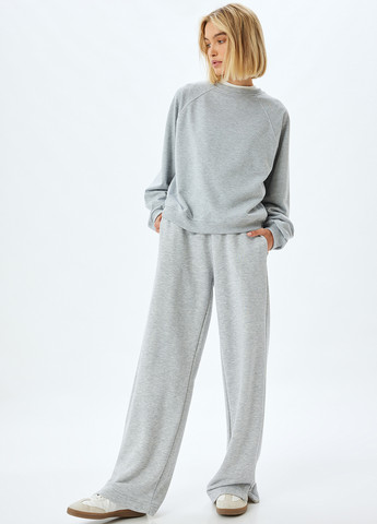 Серый свитшот KOTON меланж без декора (362266202)