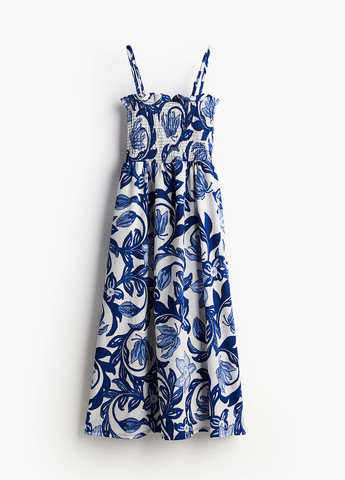 Блакитна кежуал сукня кльош H&M з квітковим принтом