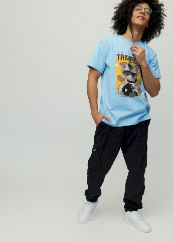 Блакитна футболка чоловіча YAPPI