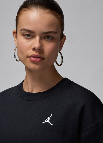 Черный свитшот fv7074-010 Jordan однотонный вышивка (313872998)