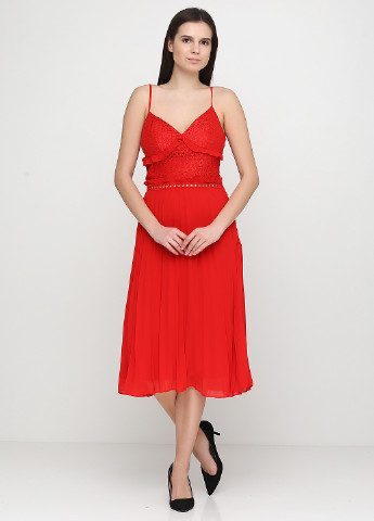 Красное коктейльное платье Td однотонное