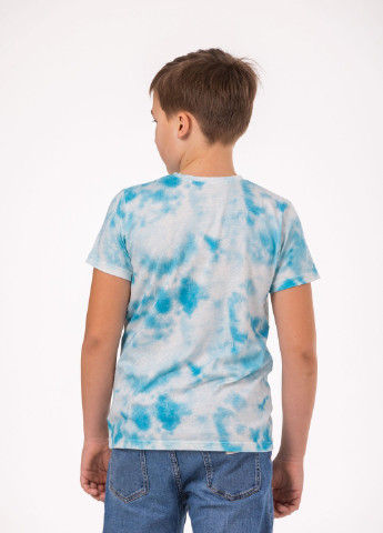 Синя демісезонна футболка дитяча тай-дай Наталюкс 45-3313