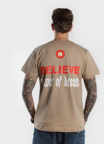 Бежевая футболка believe мужская бежевый Power