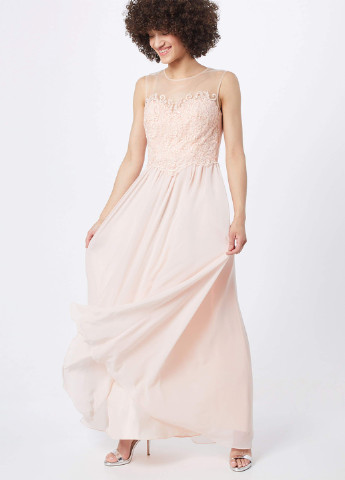 Светло-розовое вечернее платье клеш Laona однотонное