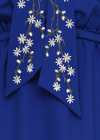 Синее кэжуал платье а-силуэт Sassofono