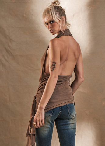 Коричневая блуза SHEIN