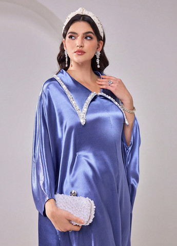 Светло-фиолетовое праздничный, вечернее платье оверсайз SHEIN однотонное