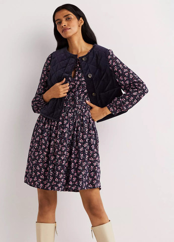 Темно-синее кэжуал платье Boden с цветочным принтом
