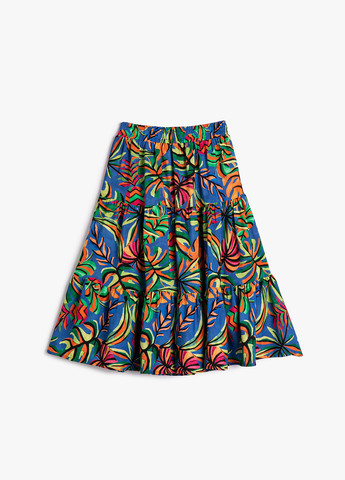 Разноцветная кэжуал с рисунком юбка KOTON а-силуэта (трапеция)