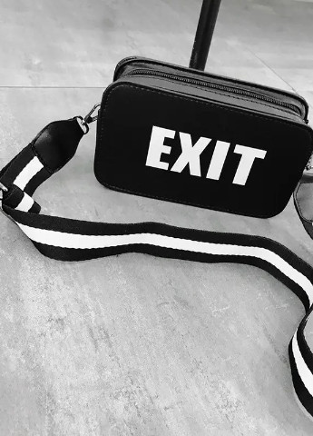 Жіноча прямокутна сумка на ремінці крос-боді "EXIT" чорна No Brand (253016844)