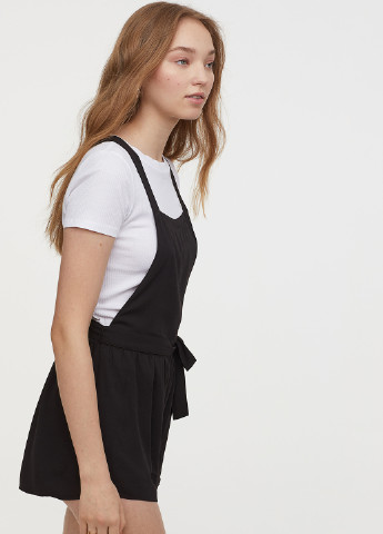 Комбинезон H&M однотонный чёрный кэжуал