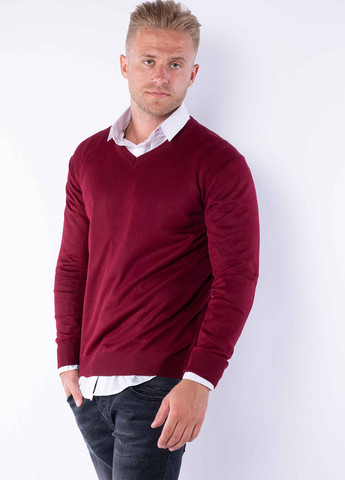 Бордовый демисезонный пуловер пуловер Time of Style