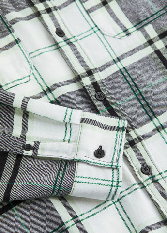 Серо-зеленая кэжуал рубашка в клетку H&M