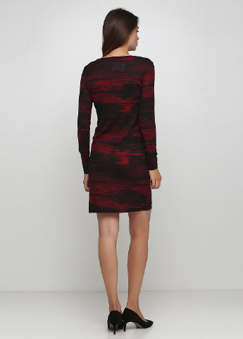 Бордовое кэжуал платье LADIES с абстрактным узором