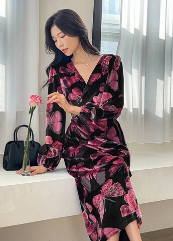 Черное кэжуал платье а-силуэт SHEIN бабочки