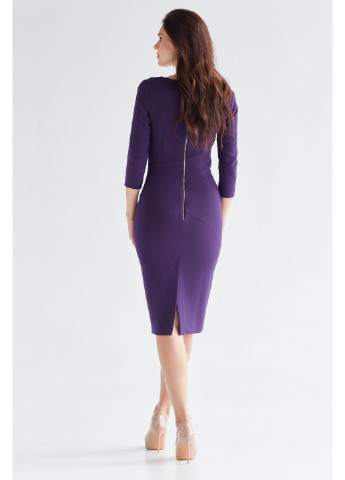 Фиолетовое деловое платье руби футляр BYURSE однотонное