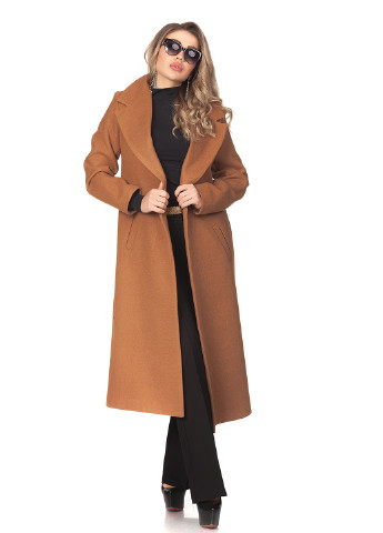 Светло-коричневое демисезонное Пальто однобортное Leya