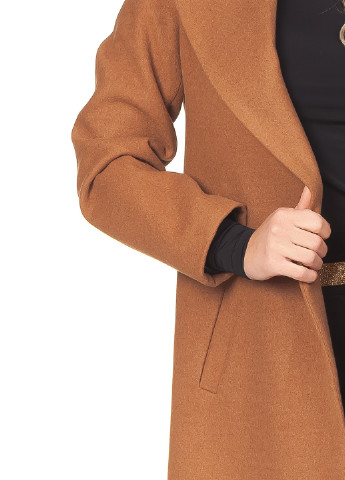 Светло-коричневое демисезонное Пальто однобортное Leya