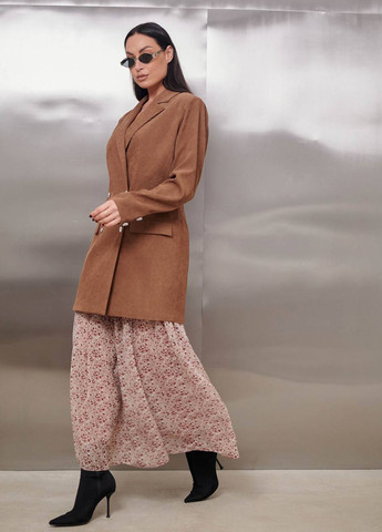 Коричневый женский жакет LibeAmore однотонный - демисезонный