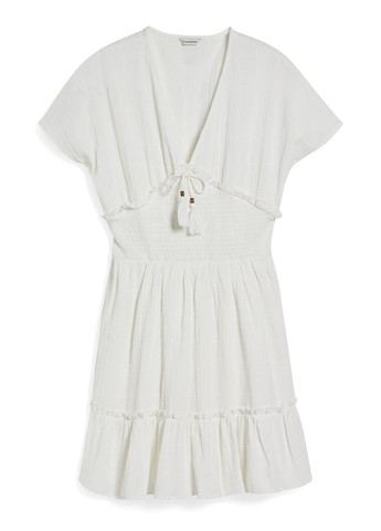 Білий кежуал сукня кльош C&A однотонна