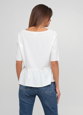 Молочна літня блуза з баскою Vero Moda