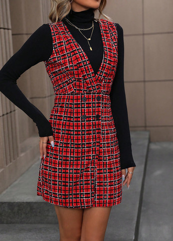 Демисезонный женский сарафан SHEIN в клеточку