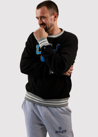 Чорний світшот Blue 84 напис без декору (361422106)