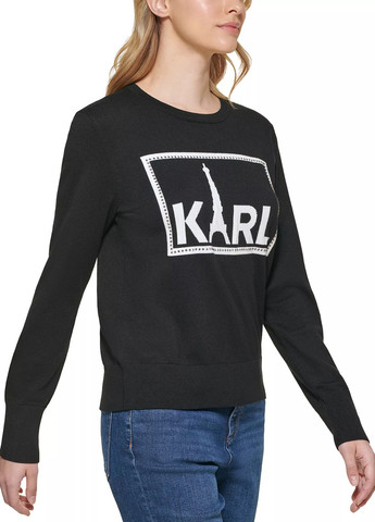 Черный демисезонный свитер джемпер Karl Lagerfeld