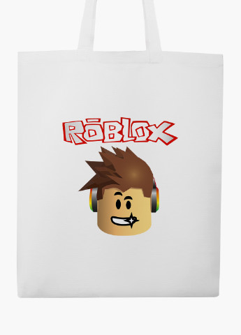 Еко сумка шоппер біла Роблокс (Roblox) (9227-1713-WT-2) екосумка шопер 41*35 см MobiPrint (219111091)
