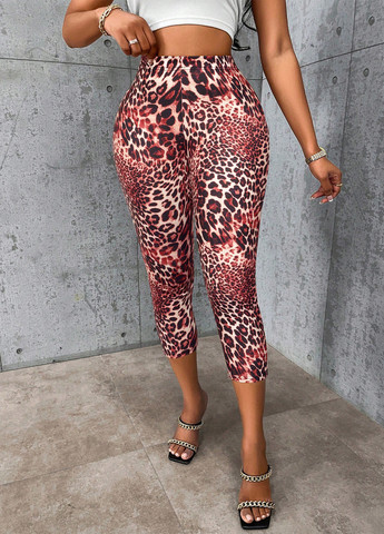 Красные демисезонные леггинсы SHEIN