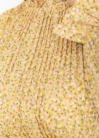 Гірчична кежуал сукня плісована Ager з квітковим принтом