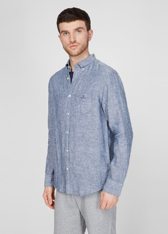 Синяя кэжуал рубашка меланж Gant