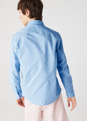 Голубой кэжуал рубашка однотонная Lacoste