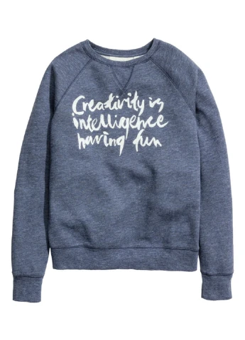 Темно-синій світшот H&M меланж (176332077)