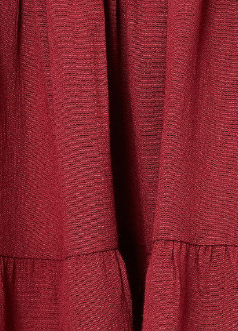 Бордовая кэжуал однотонная юбка KOTON клешированная