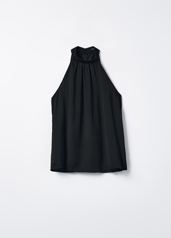 Черная летняя блуза Mohito