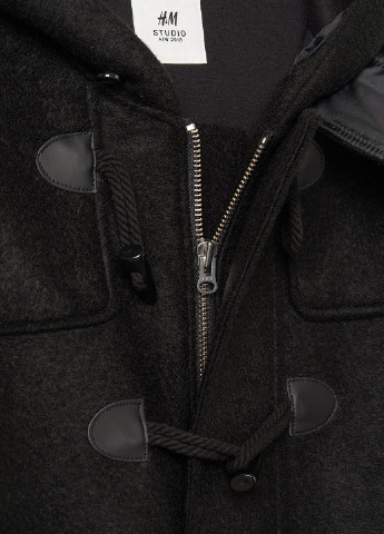 Черное демисезонное Пальто на пуговицах H&M Studio