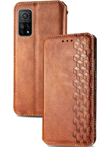 Кожаный чехол книжка Cubic (PU) для Xiaomi Mi 10T / Mi 10T Pro Коричневый (is_00000040672_2) Getman (237825032)