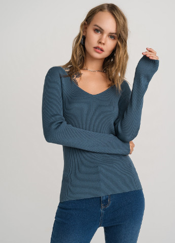 Темно-бирюзовый демисезонный джемпер пуловер befree
