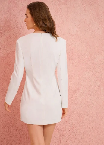 Білий коктейльна сукня силуетна SHEIN однотонна