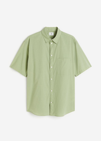 Светло-зеленая кэжуал рубашка однотонная H&M