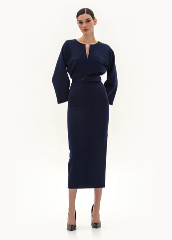 Индиго кэжуал платье силуэтная BGL однотонное