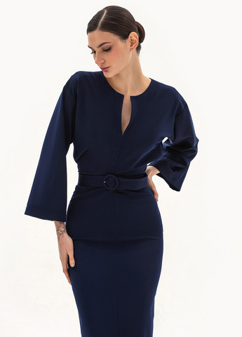 Индиго кэжуал платье силуэтная BGL однотонное