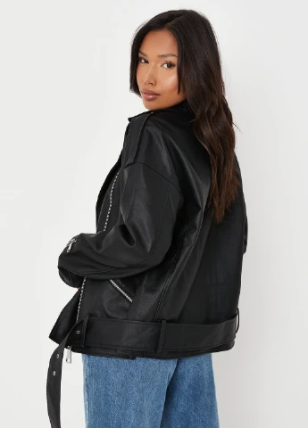 Черная демисезонная куртка косуха Missguided